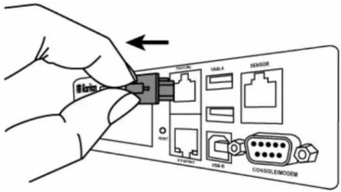Raritan Dominion PX3-1833R - To remove the RJ-45 cap from the FEATURE port: - 2