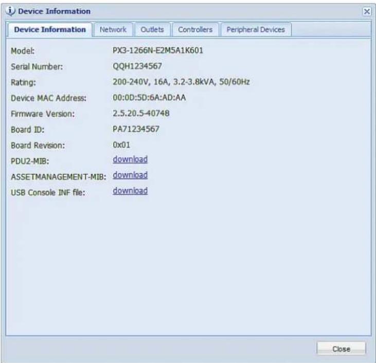 Raritan Dominion PX3-1833R - To display the PDU-specific information: - 1