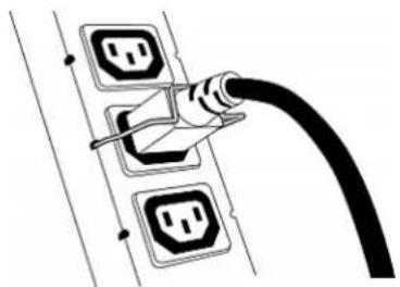 Raritan Dominion PX3-1833R - To install and use a cable retention clip on the outlet: - 2