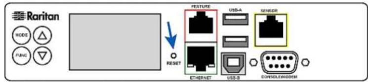 Raritan Dominion PX3-1833R - To reset to factory defaults using the reset button: - 2