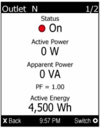 Raritan Dominion PX3-1833R - To power on, off or cycle an outlet using the LCD display: - 3