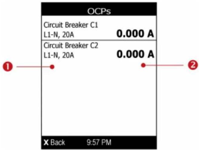 Raritan Dominion PX3-1833R - To show the overcurrent protector information: - 1