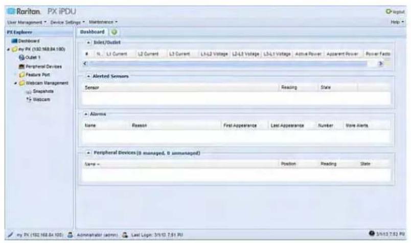 Raritan Dominion PX2-5497V - Dashboard Page - 1