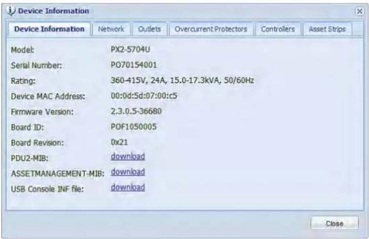 Raritan Dominion PX2-5497V - To display PDU-specific information: - 1