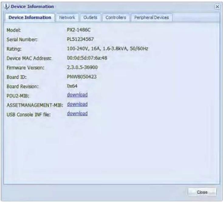 Raritan Dominion PX2-1594V - To display the PDU-specific information: - 1