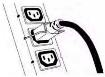 Raritan Dominion PX2-5730 - To install and use a cable retention clip on the outlet: - 2