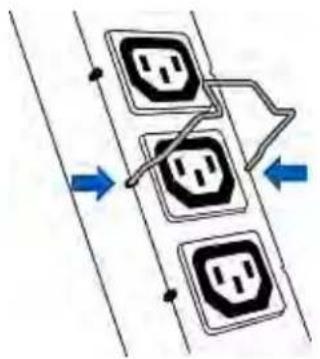 Raritan Dominion PX2-5730 - To install and use a cable retention clip on the outlet: - 1