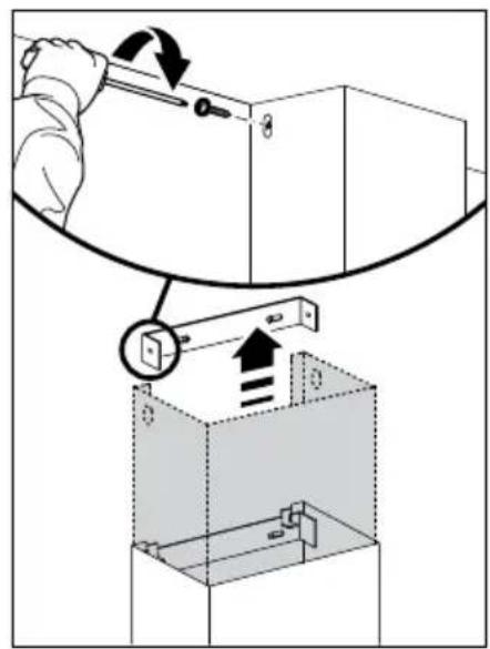 Diagram illustrating a mechanical assembly process with labeled components and directional arrows indicating motion or movement.