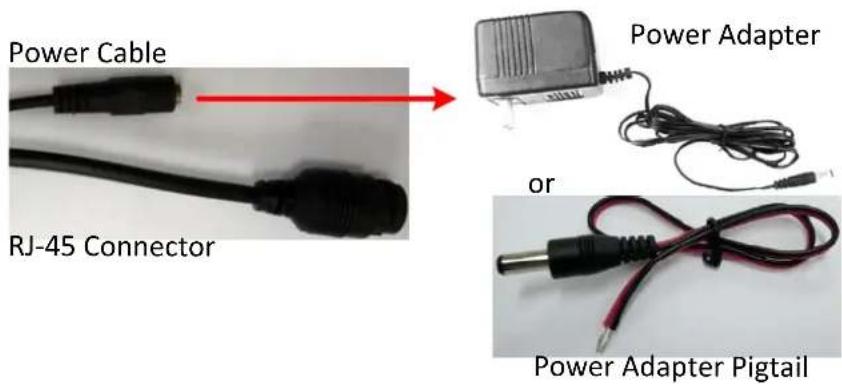 Power Cable RJ-45 Connector Power Adapter or Power Adapter Pigtail