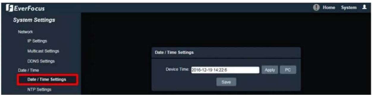 EverFocus EDN288ME - Date/Time Settings - 1