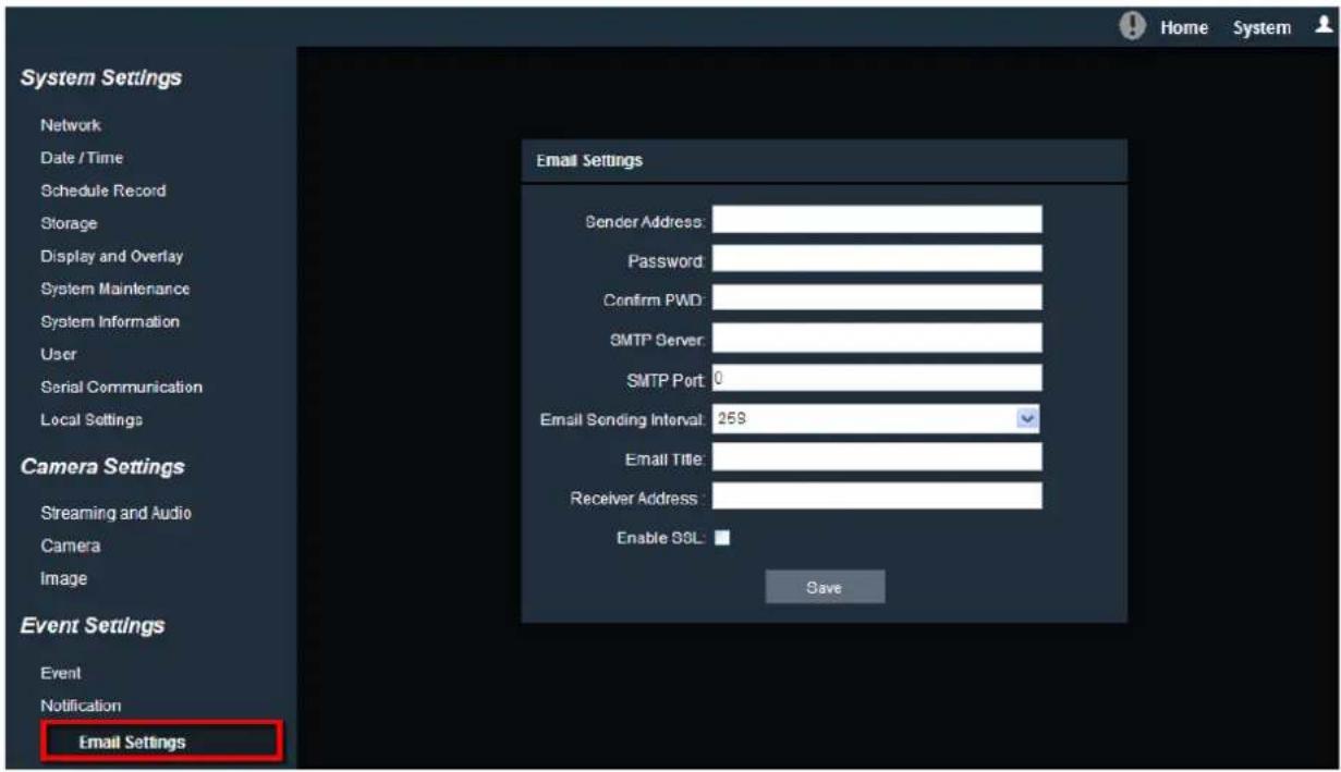 EverFocus EBN468E - Email Settings - 1