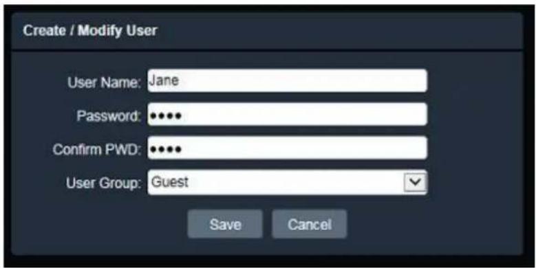 EverFocus EBN368E - To modify a user account: - 1