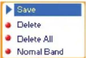 Save Delete Delete All Nominal Band