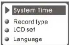 System Time Record type LCD set Language