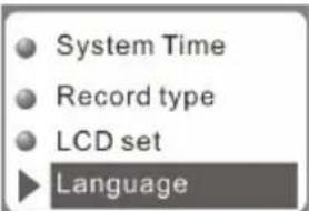 System Time Record type LCD set Language