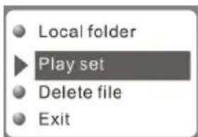 Local folder Play set Delete file Exit