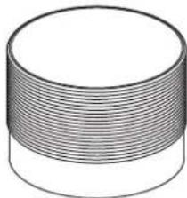 3D illustration of a cylindrical object with horizontal grooves (no text or symbols)