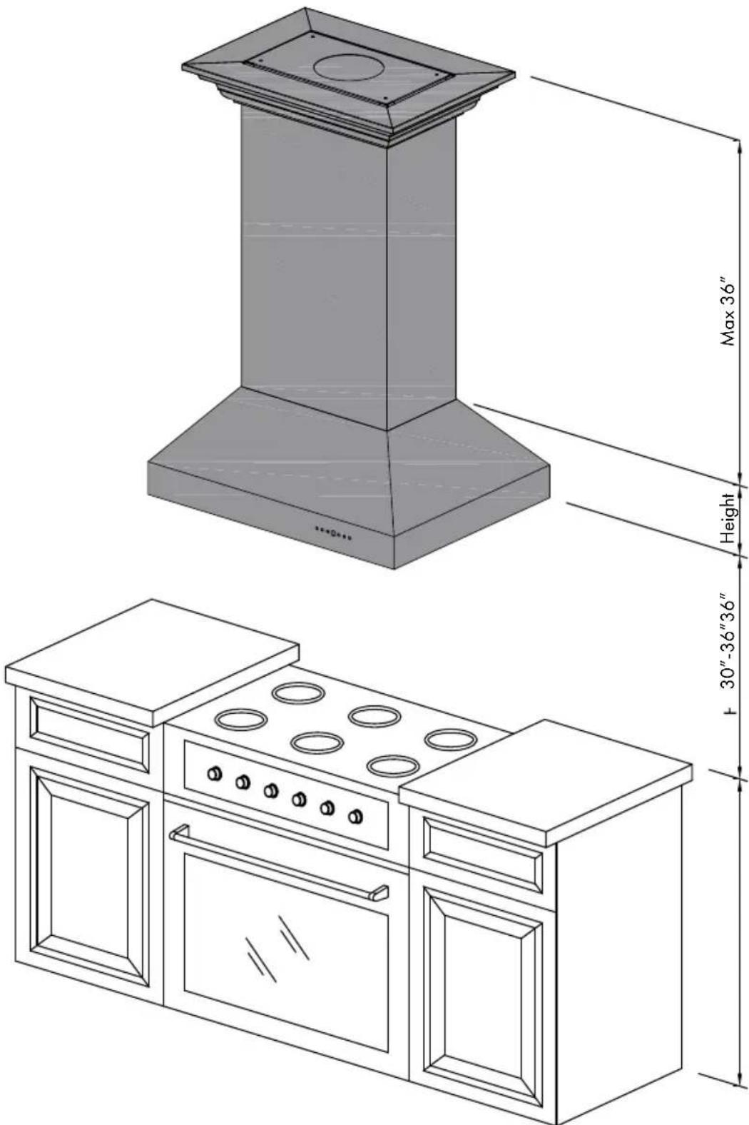 ZLine Cabinet 625 - DESIGNER ISLAND HOOD INSTALLATION - 1