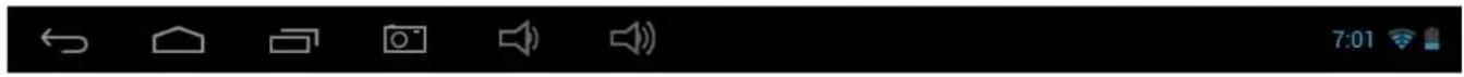 Mobile phone status bar with icons for home, camera, speaker, and sound waves