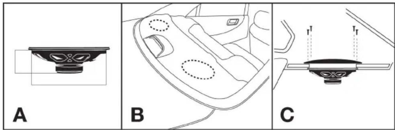 PowerBass 2XL-683 - ILLUSTRATION OF REAR DECK MOUNT INSTALLATION - 1