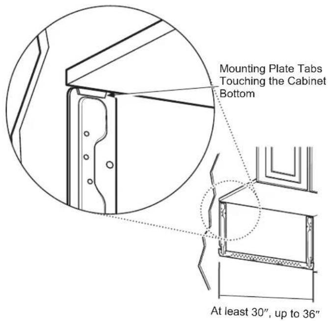 HOTPOINT RVM5160DHCC - C DETERMINING MOUNTING PLATE LOCATION UNDER YOUR CABINET - 1