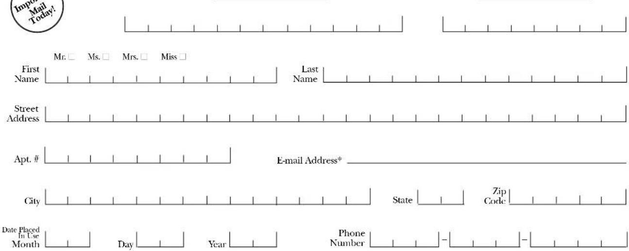 HOTPOINT HTS17BBSRWW - Consumer Product Ownership Registration - 2