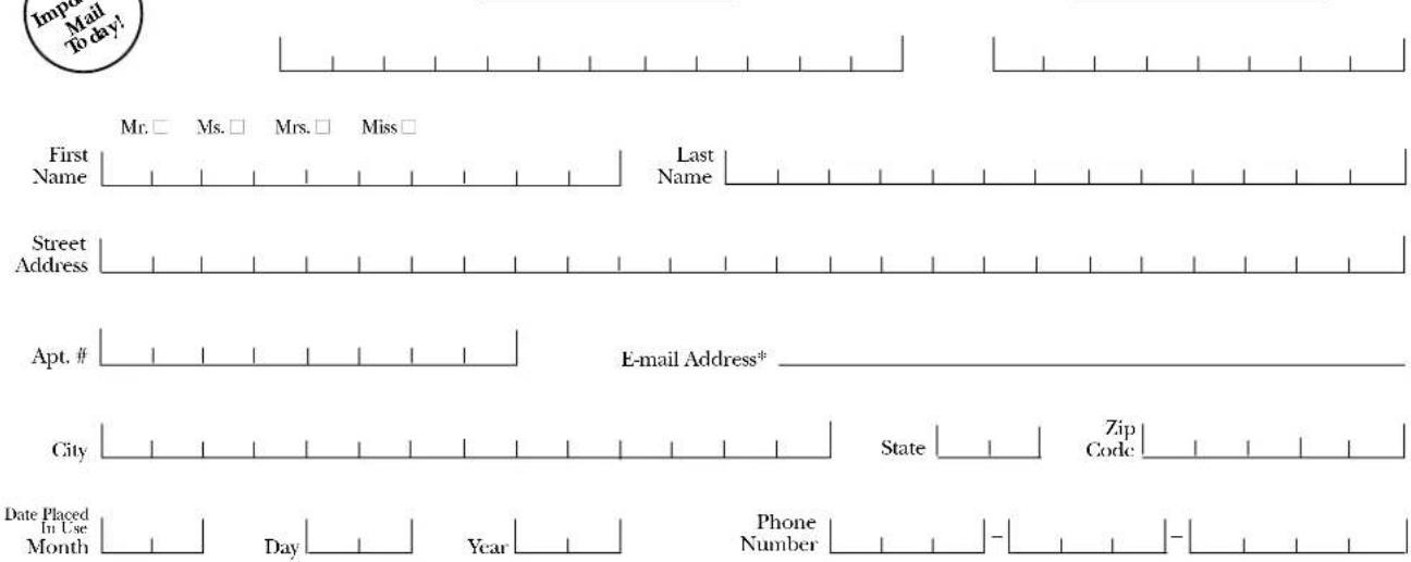 HOTPOINT HTS16BCRRWW - Consumer Product Ownership Registration - 2