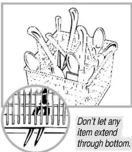 Don't let any item extend through bottom.