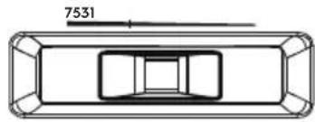 Top-down schematic of a rectangular structure with internal compartments and a scale marker (7531), no text or symbols present.