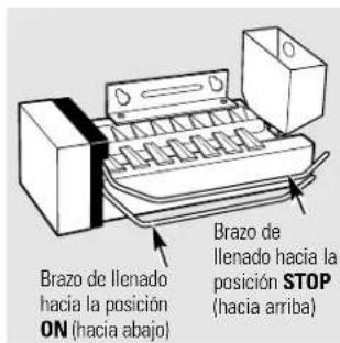 Brazo de llenado hacia la posición STOP ( hacia abajo ) ( hacia arriba )