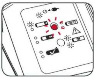 Diagram showing various electrical and lighting symbols on a device screen, including suns, lights, and switches.
