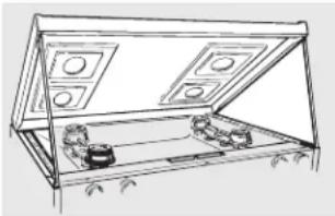 DANBY DR241WGLP - ELEVADOR DE LA ESTUFA (en modelos con quemadores gemelos estándar) - 1