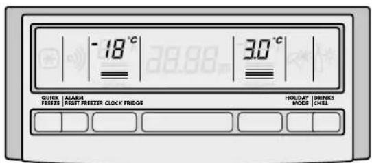 -18°C 30°C QUICK FRISES | ALARM RIGHT FRIESTER CLOCK FRIDGE HOLIDAY MODE | DREINKS CALL