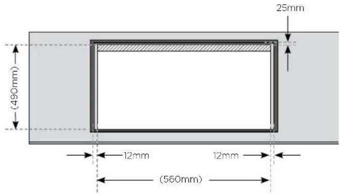 (490mm) 12mm (560mm) 12mm 25mm