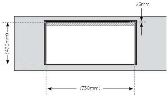 (490mm) (730mm) 25mm