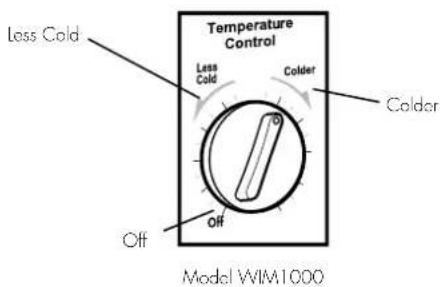 Temperature Control Less Cold Colder Less Cold Colder Off Model WIM1000