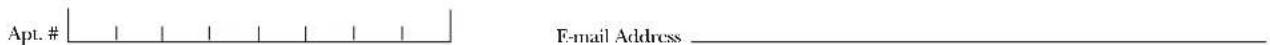 Apt. # F-mail Address ________________