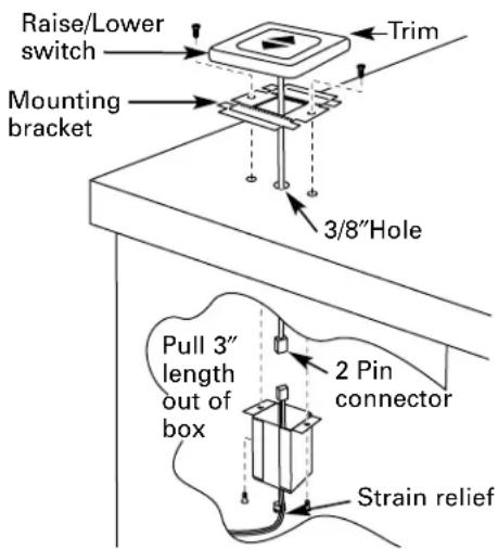 GE Profile JVB37ACC - INSTALL THE RAISE/LOWER SWITCH - 1