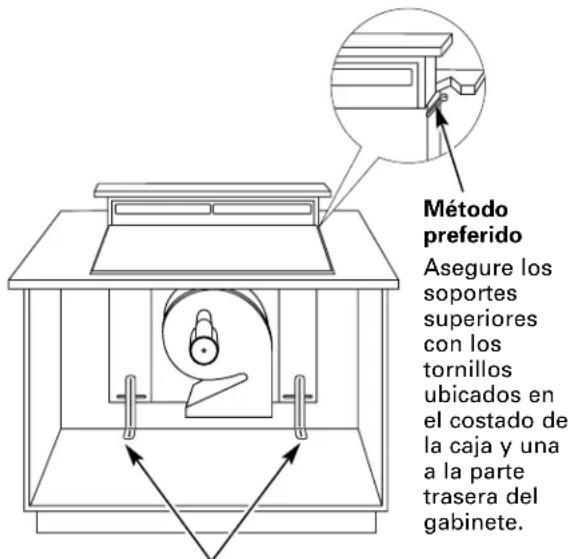 GE Profile JVB67HCC - Para localizar los orificios del conducto en el piso del gabinete o paredes laterales - 1