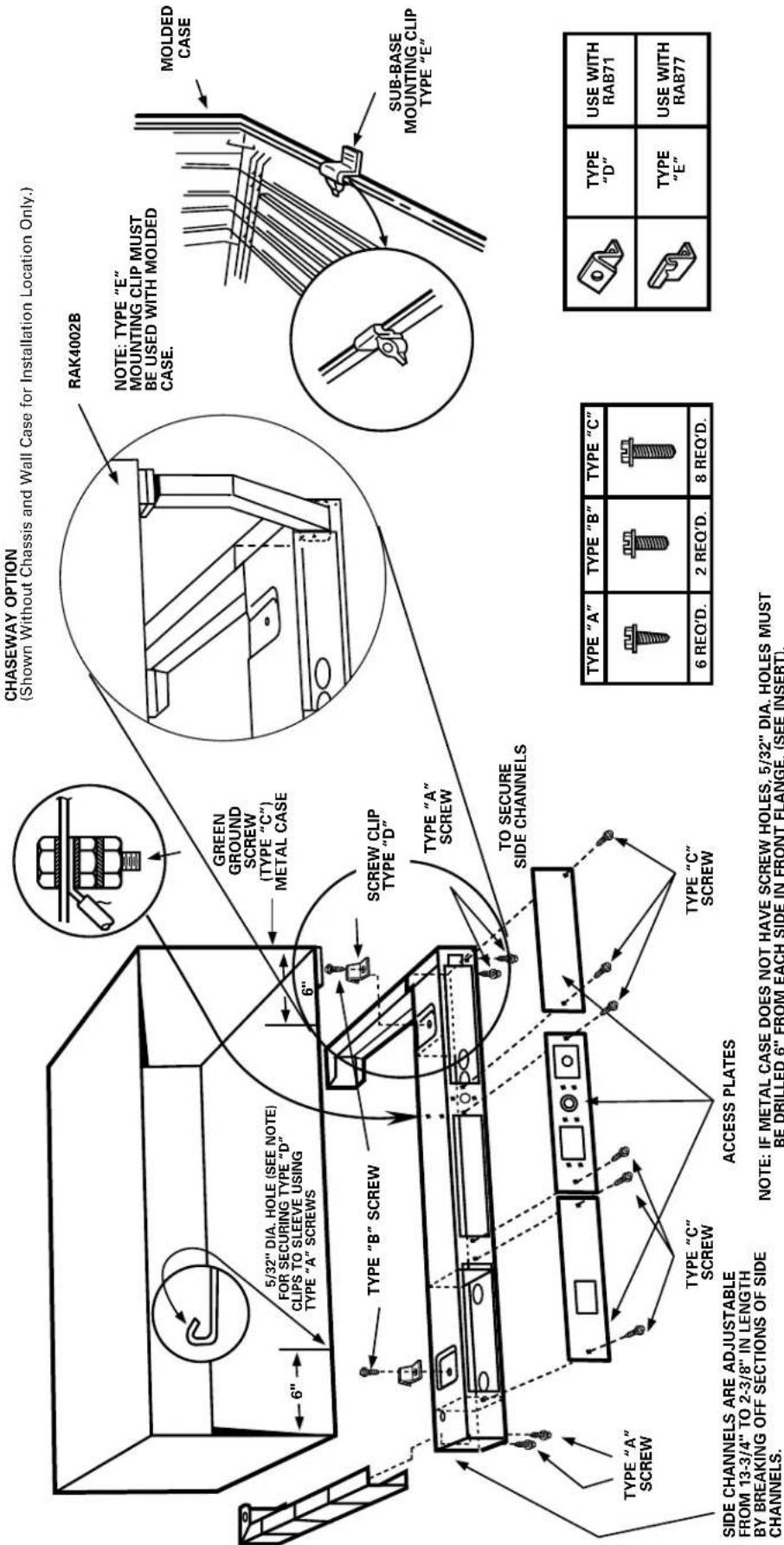 GE AZ25E09E3B - METAL CASE EXTENSION FOR WALLS DEEPER THAN 13-1/8" (11-1/8" WITH SUB-BASE) FIELD FABRICATED - GE RECOMMENDS THE USE OF ONE OF THE DEEPER RAB71 WALL CASES OFFERED AS SPECIAL ORDER ITEMS. SEE PAGE 29. - 9