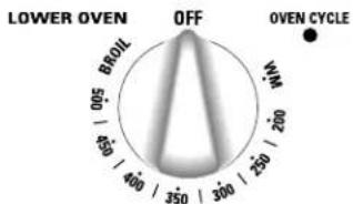 GE JTP45SDSS - Lower Oven Control Settings on models with a knob - 1