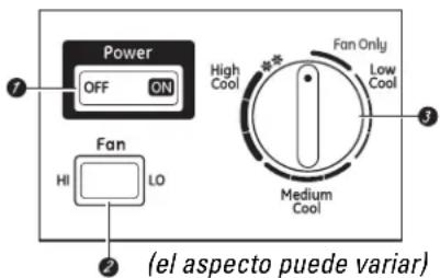 GE ASQ05LL - Acerca de los controles en el acondicionador de aire—modelos con botón(es) de control. - 1