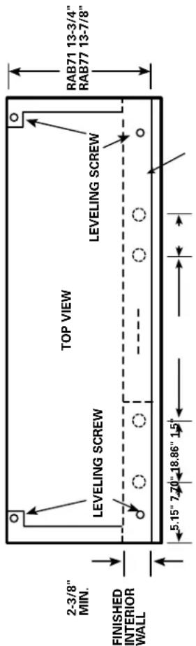 GE AZ39H09DAD - METAL CASE EXTENSION FOR WALLS DEEPER THAN 13-1/8" (11-1/8" WITH SUB-BASE) Field fabricated – ge recommends the use of one of the deeper RAB71 wall cases offered as special order items - 2