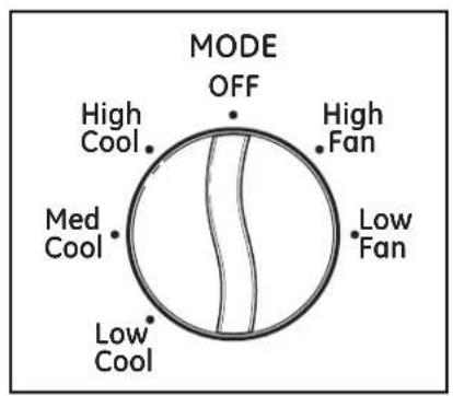GE AEQ24DJ - About the controls on the air conditioner—models with control knobs. - 1
