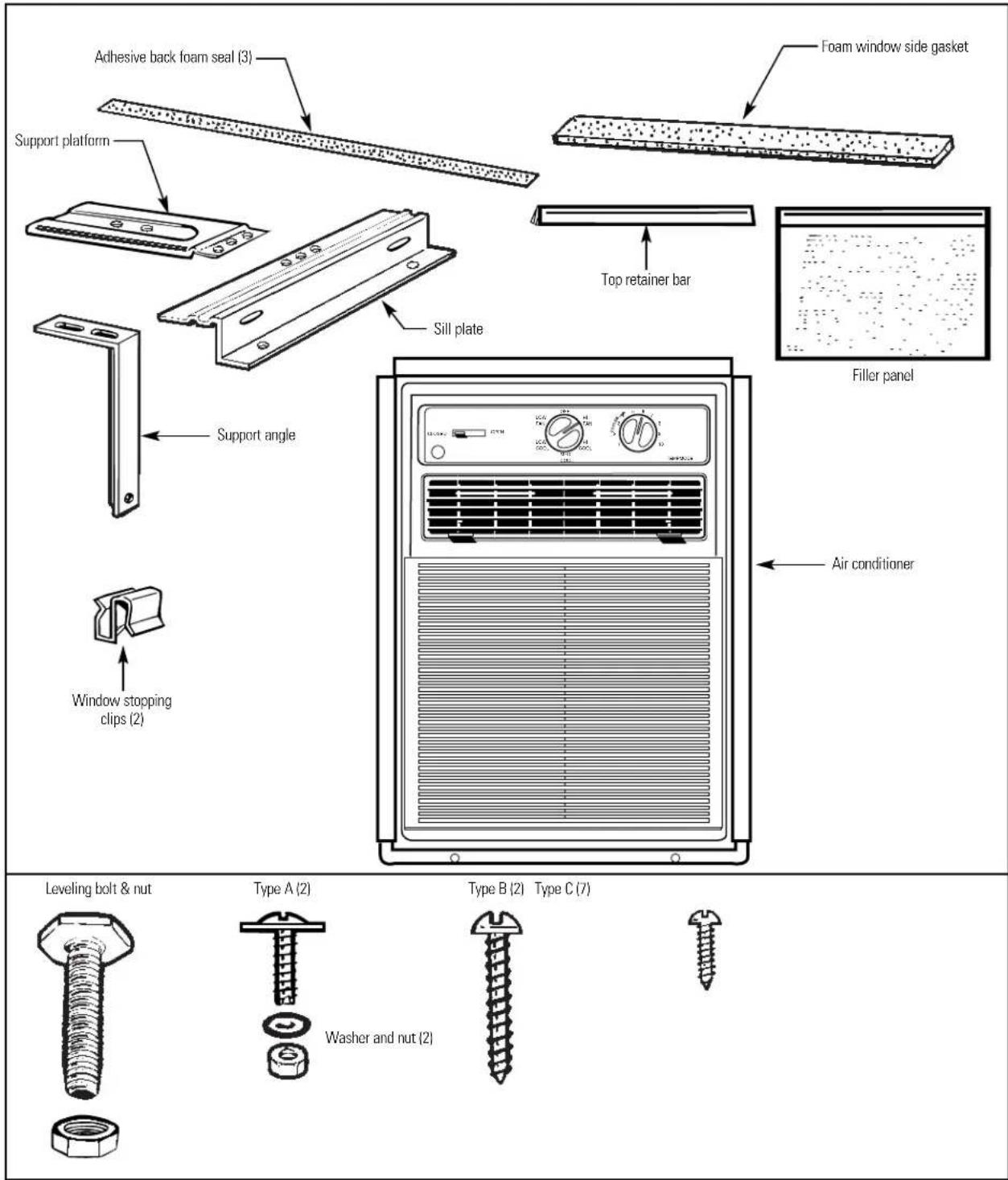 GE AVX08FC - Horizontal sliding window installation instructions. - 1