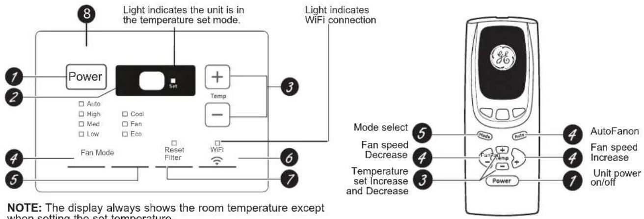 GE AEF08LY - Controls - 1