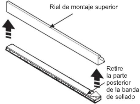 GE AEF08LY - ③ PEGUE LA BANDA DE SELLADO DEL RIEL DE MONTAJE SUPERIOR - 1