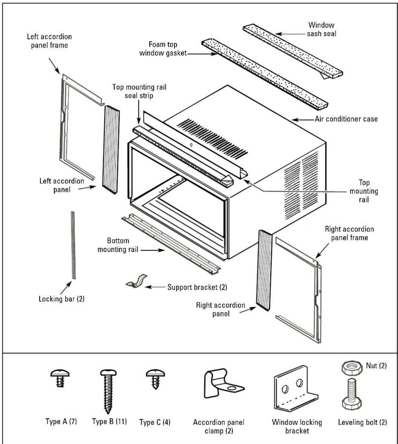GE AKV06LA - Window installation instructions. - 1