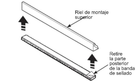 GE AEH06LX - PEGUE LA BANDA DE SELLADO DEL RIEL DE MONTAJE SUPERIOR - 1