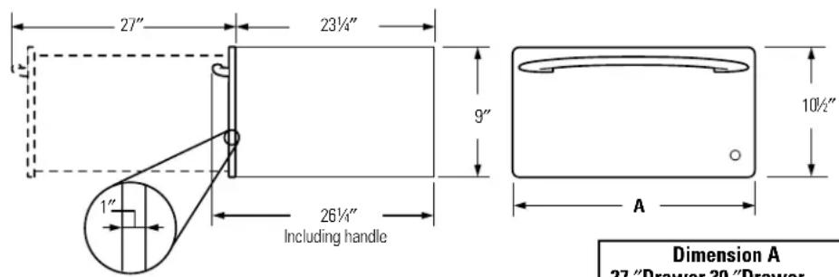 GE Profile JKD915CFCC - Product Dimensions - 1